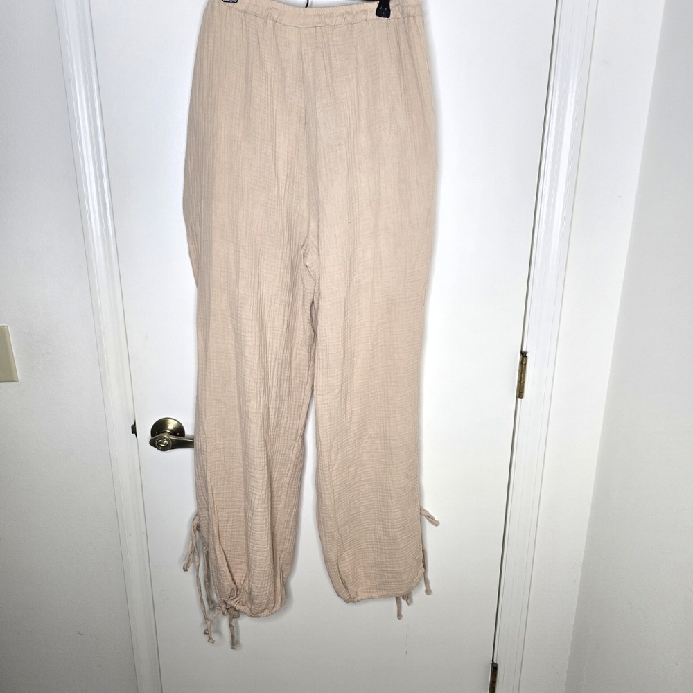Jolie & Joy Light Beige Cotton Pull On Pants NWT - Picture 5 of 8